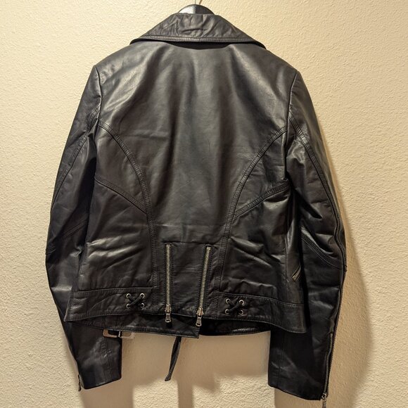 Y2K Genuine Leather Biker Jacket Size S - Picture 8 of 13